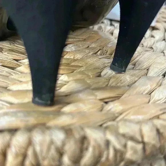 Charles Jourdan Suede Vintage Black Heels Bow Size 8 - Picture 9 of 9